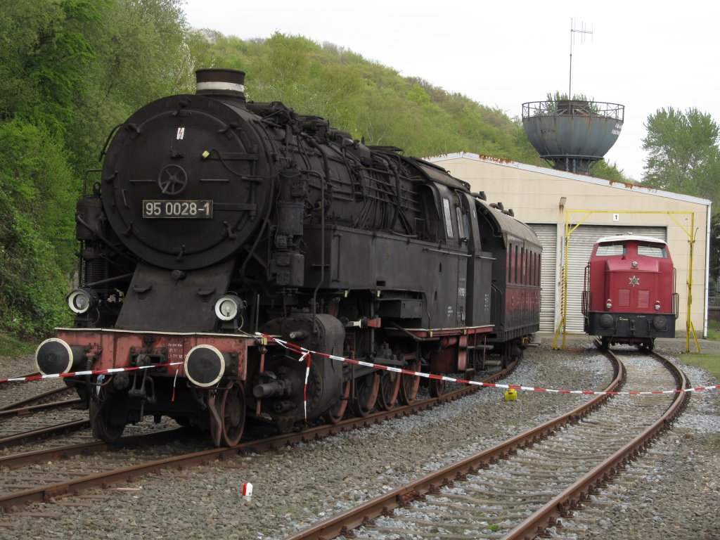 95 0028 am 16.4.2011 im Eisenbahnmuseum Bochum-Dahlhausen.