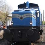 Die Henschel V7 der Hespertalbahn am 17.4.2011 im Eisenbahnmuseum Bochum Dahlhausen.