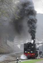 Zu Ostern machte die 99 7203 ordentlich Dampf auf der Brohltalbahn.
