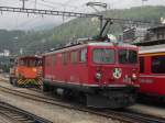 Ge 4/4 I 608 am 23.07.10. baim Bereitstellen des  Engadinstars  nach Davos im Bahnhof von St. Moritz.