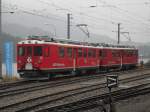 ABe 4/4 48 und 47 stehen am 23.07.10. im Bahnhof von St. Moritz.